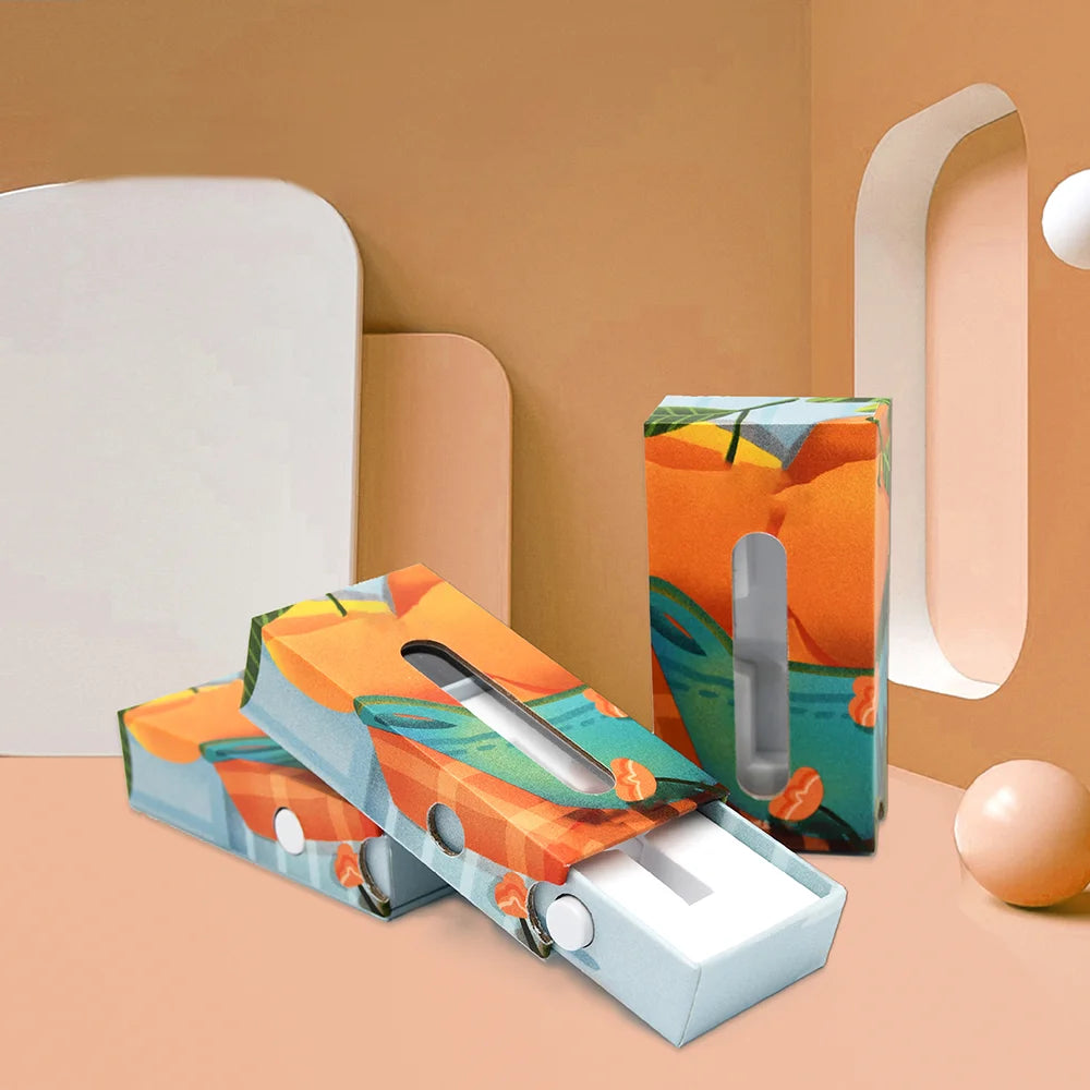 Custom Biodegradable Childproof Empty Cardboard Packaging 0.5ml 1.0ml Child Proof Box Safety Lock Embossing Matt Lamination Pre