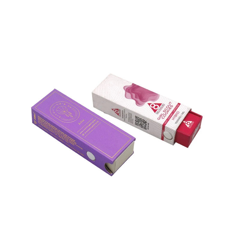 Child-Resistant Cartridge Paper Packaging Boxes UV Coating & Matt Lamination Recycled Materials Embossed Design