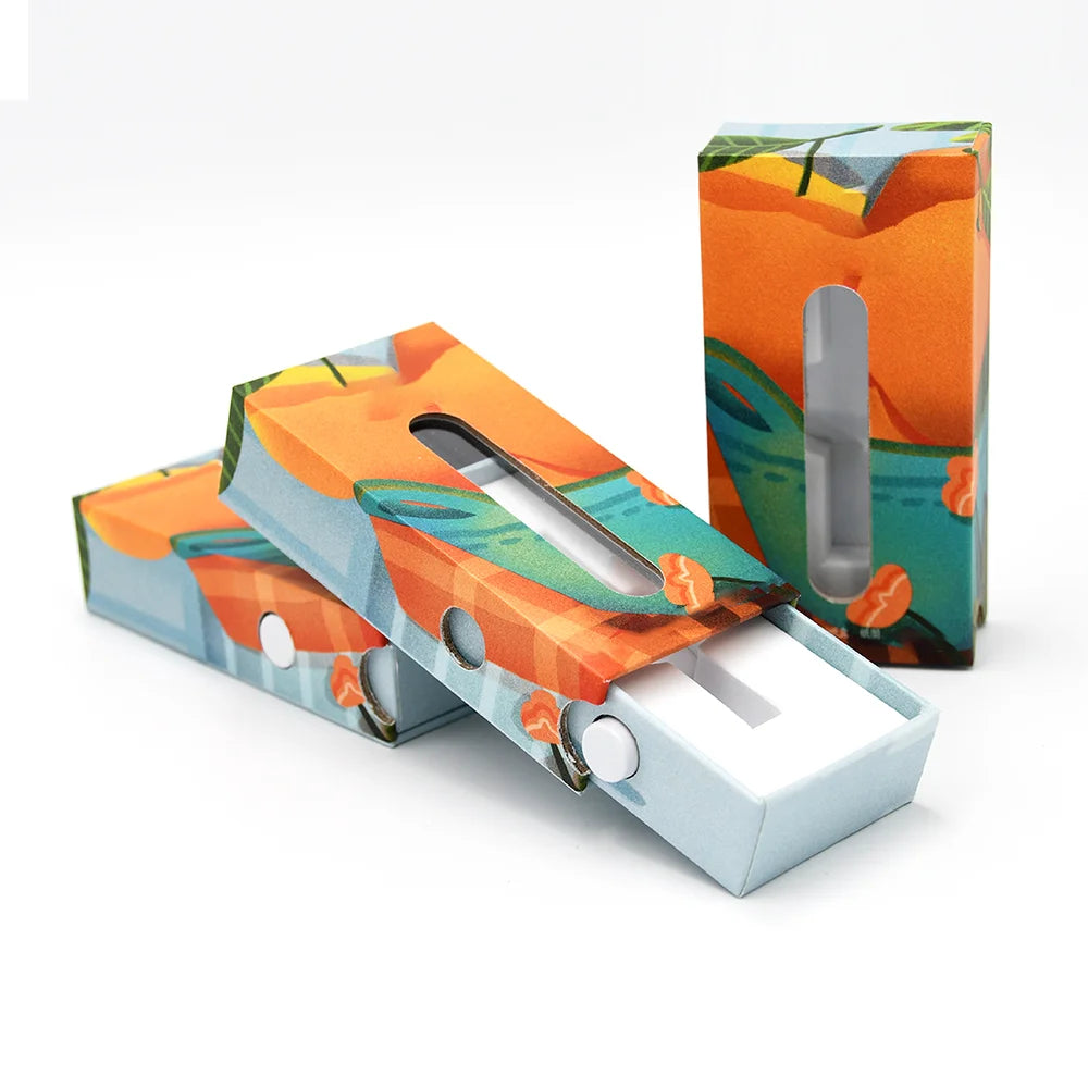 1ml Cartridge and Box Recycled Drawer Paper Box with Glossy & Matt Lamination & Embossing White Cartridge Box